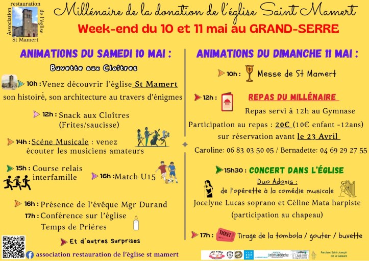 🎉 Millénaire de la donation de l’église Saint Mamert 🎉