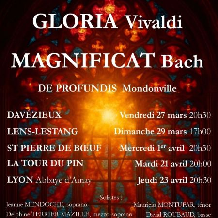 Ce dimanche 29 mars 2026, l'acoustique de l'église Saint Jean-Baptiste de Lens-Lestang accueillera l'un des plus beaux programmes baroques de la saison en Rhône-Alpes. L'Ensemble Vocal et Instrumental du Dauphiné, sous la baguette de son chef fondateur Thierry Merle, réunira 45 choristes, 4 solistes et 20 musiciens pour un voyage en trois actes : le Gloria de Vivaldi, le Magnificat de Bach et le De Profundis de Mondonville. Une heure et demie de musique sacrée du XVIIIe siècle, portée par l'une des formations chorales de référence de la région. À ne pas manquer.